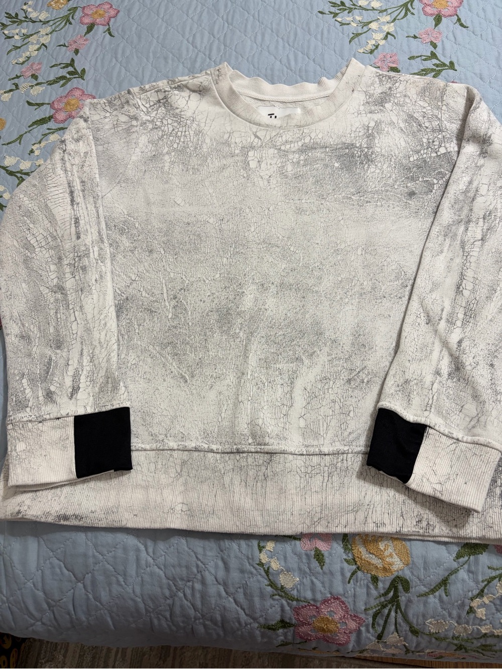 AIKO Galileo Marble Sweatshirt Women Gray CrewneckPullover PreOwned Size Large